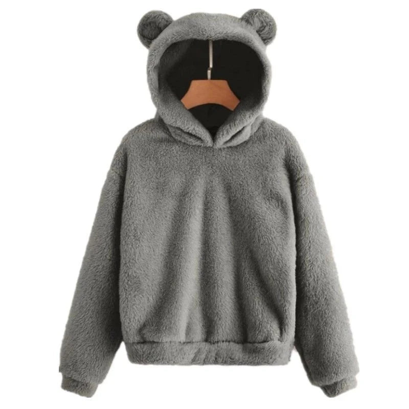 Fleece Bear hoodie Dark Grey