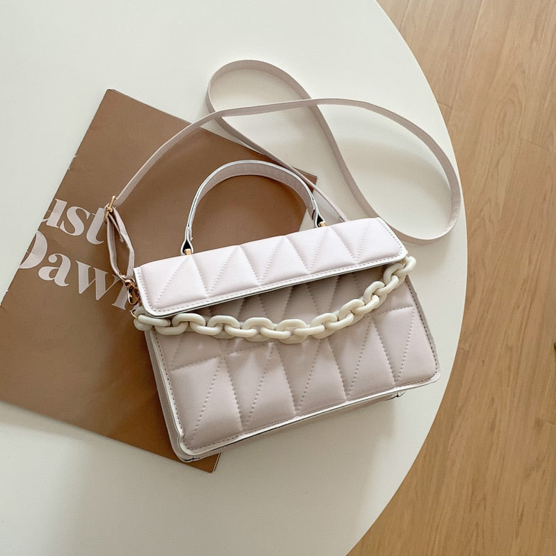 Crossway Stitched Handbag White