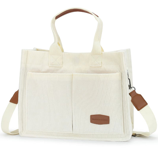 Designer Corduroy Tote Bag