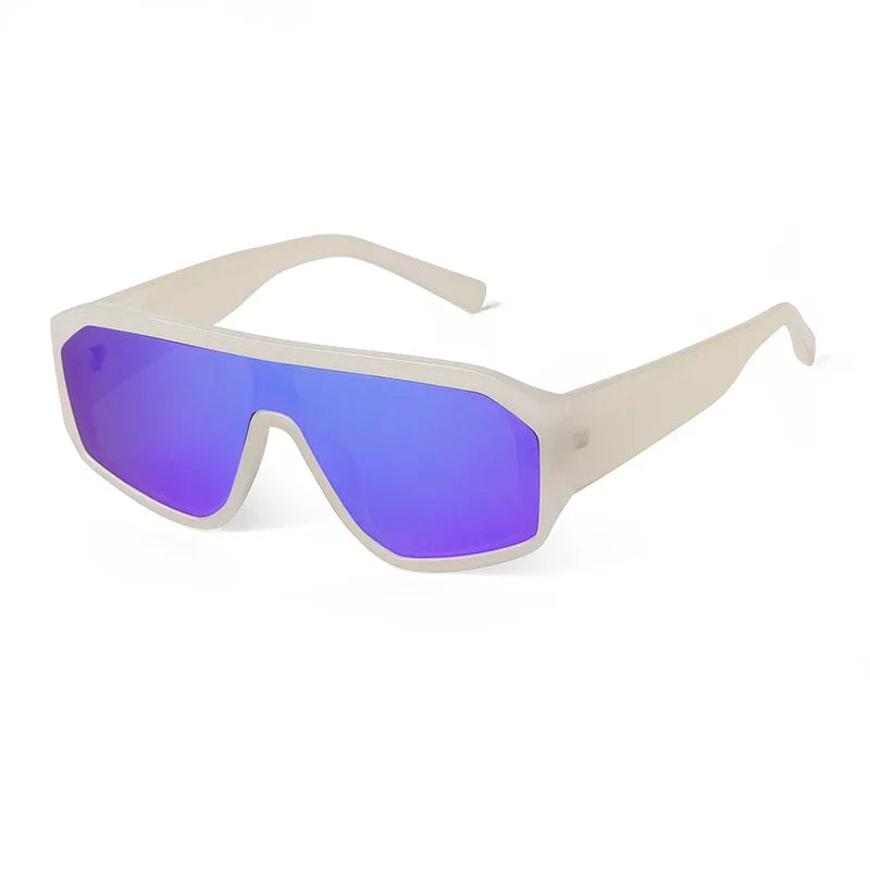 New Wave Designer Shades White n Blue Mirror