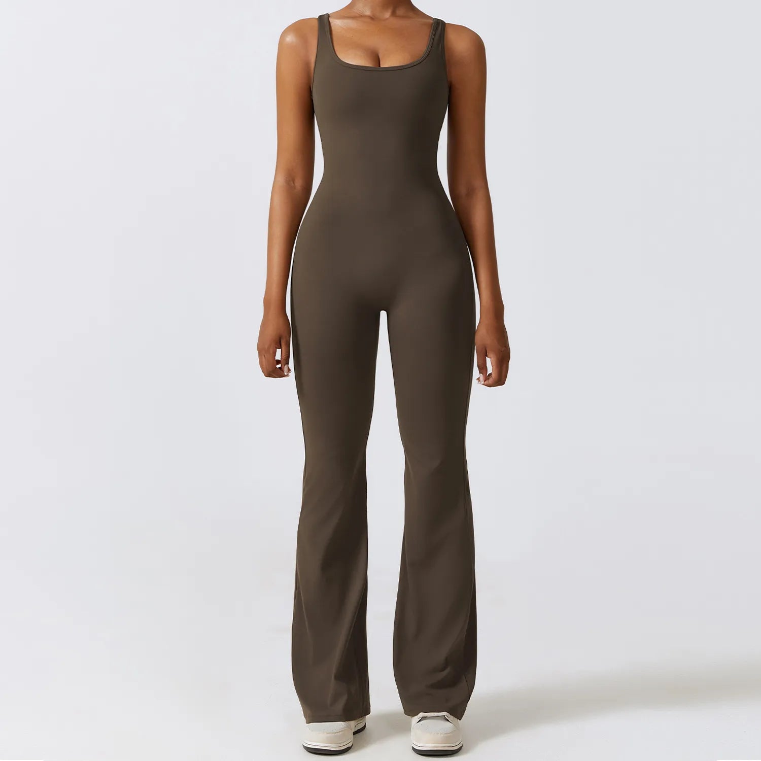 V-Back Faired Bodysuit Charcoal Coffee