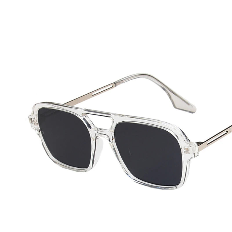 Retro Double Bridges Sunglasses clear gray