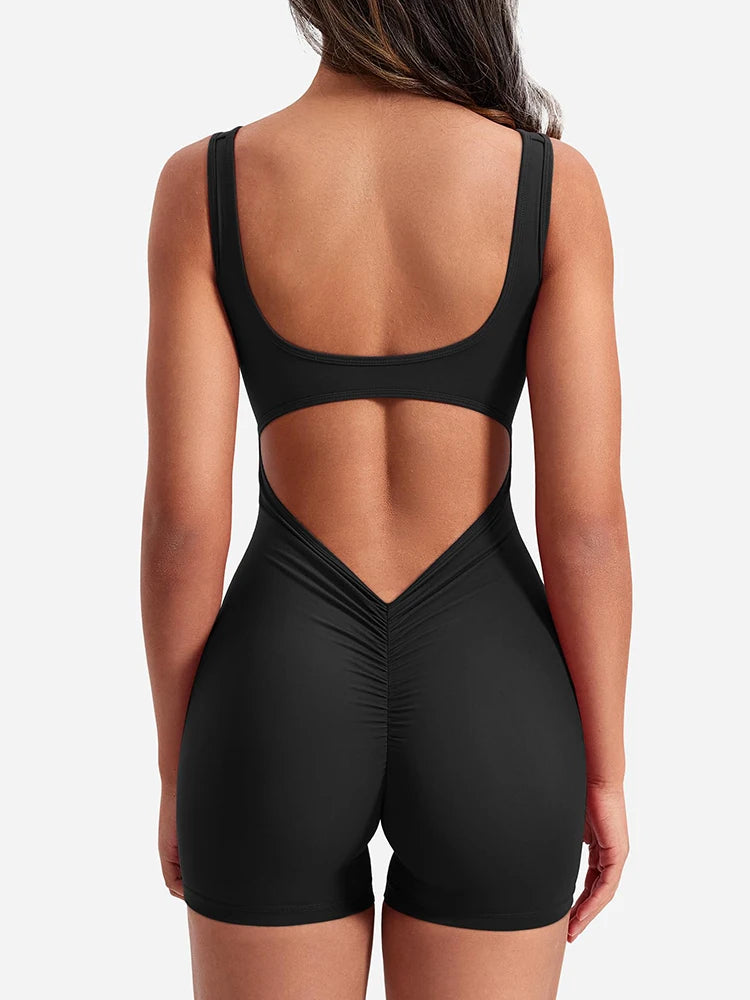 V-back Short Bodysuit