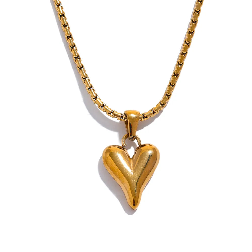 Temperament Heart Pendant Gold [heavy chain]