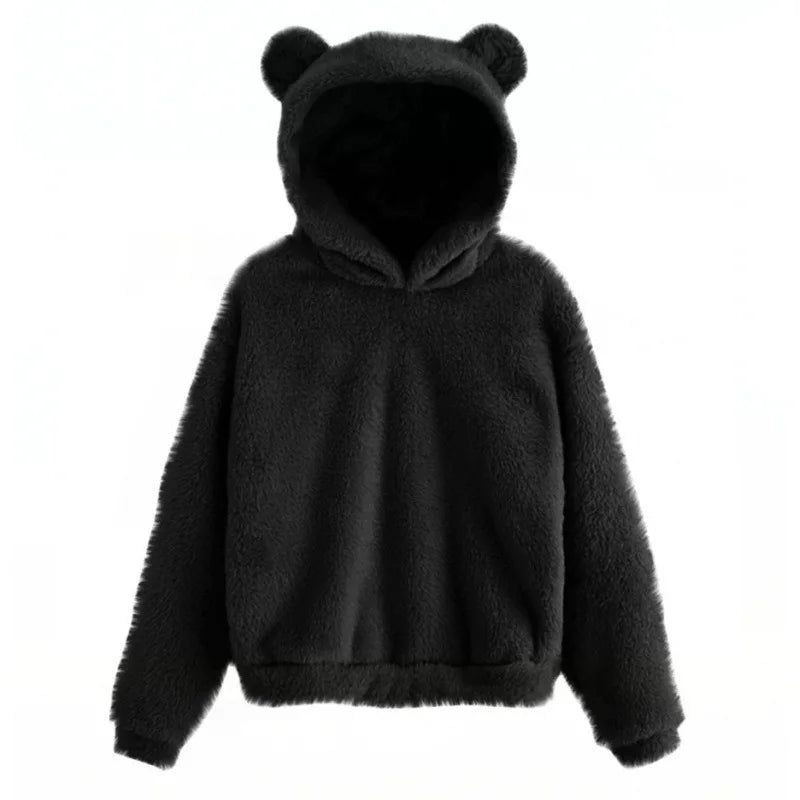 Fleece Bear hoodie Khaki