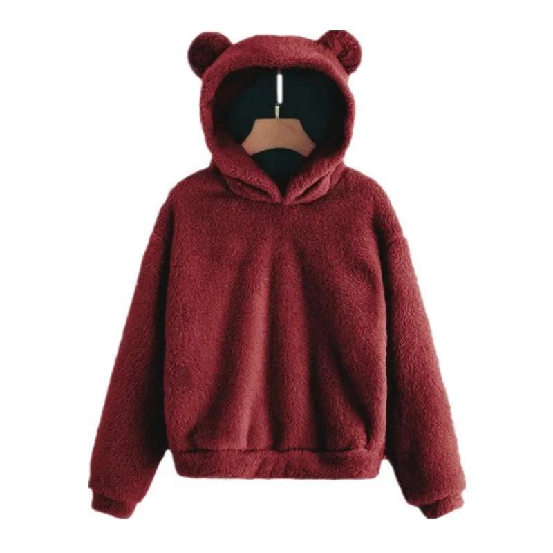 Fleece Bear hoodie Khaki