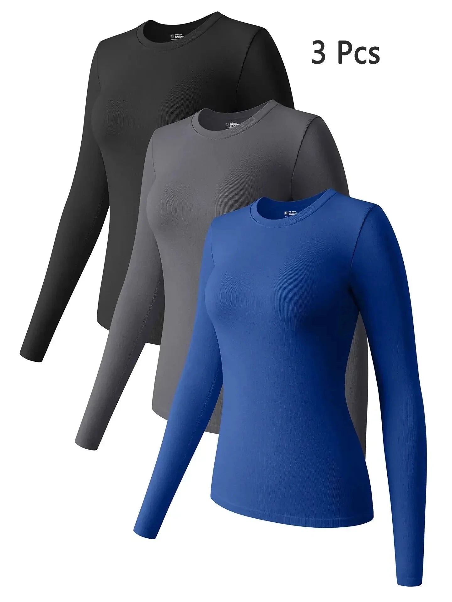 Long Sleeve Base Shirts black dark gray blue