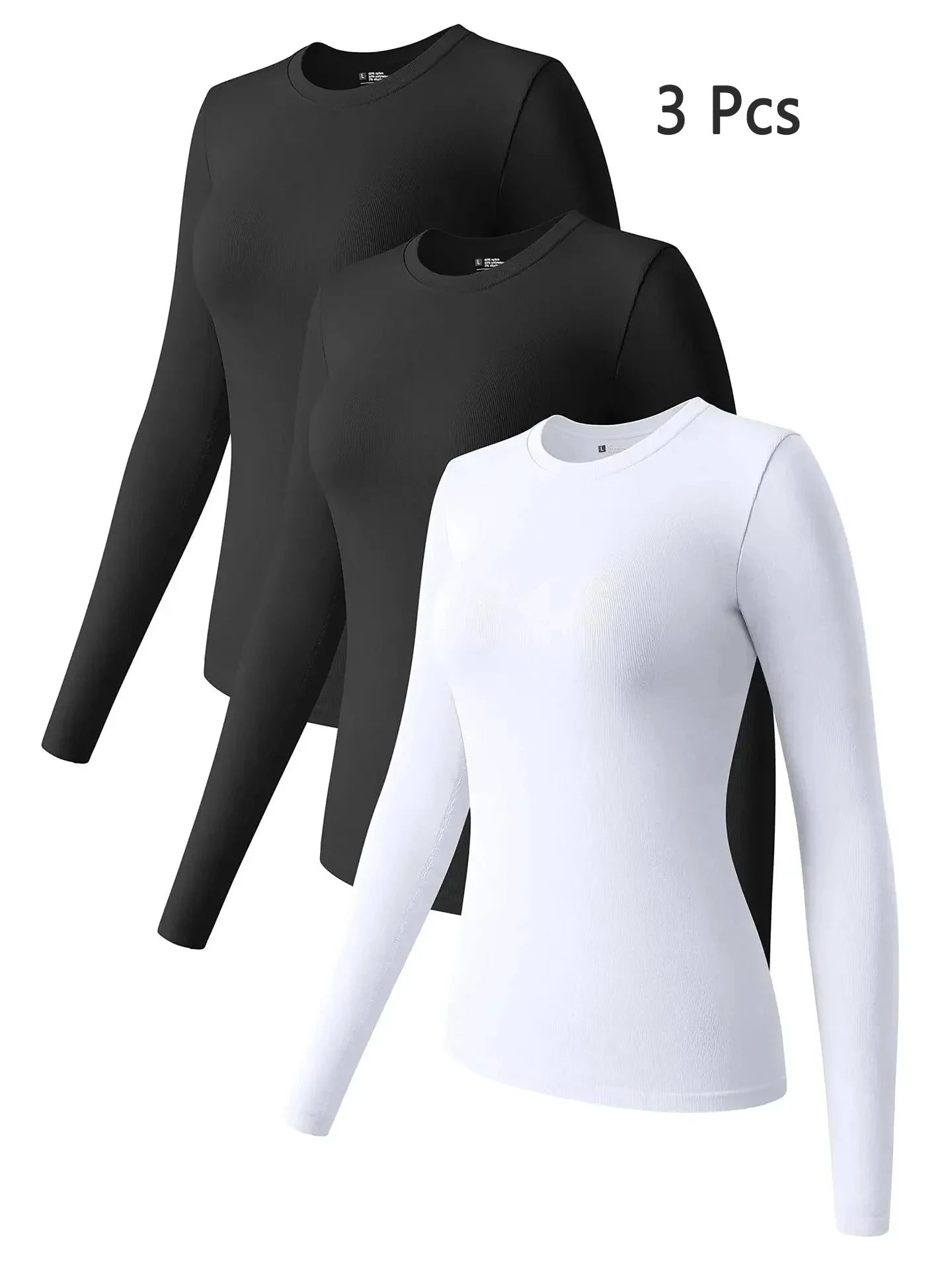 Long Sleeve Base Shirts black black white