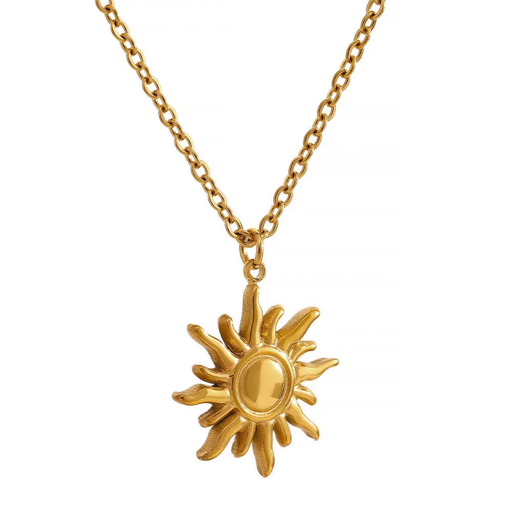 Golden Casting Sun Pendant