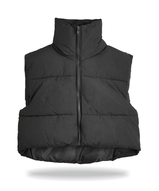 Fitted Puffer Vest Black