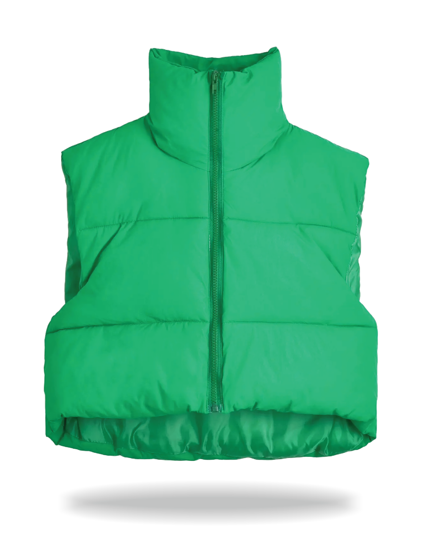 Fitted Puffer Vest Green