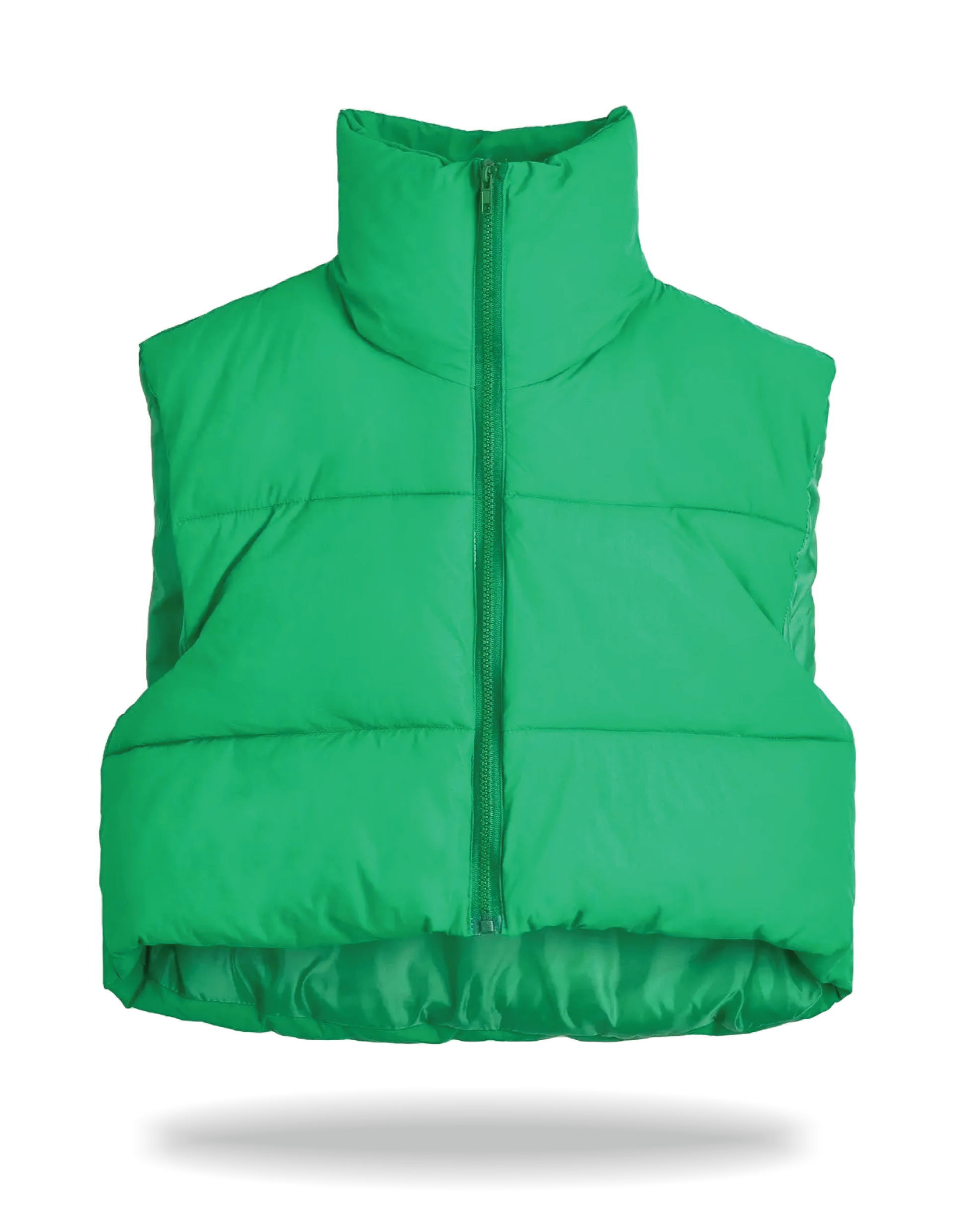 Fitted Puffer Vest Green