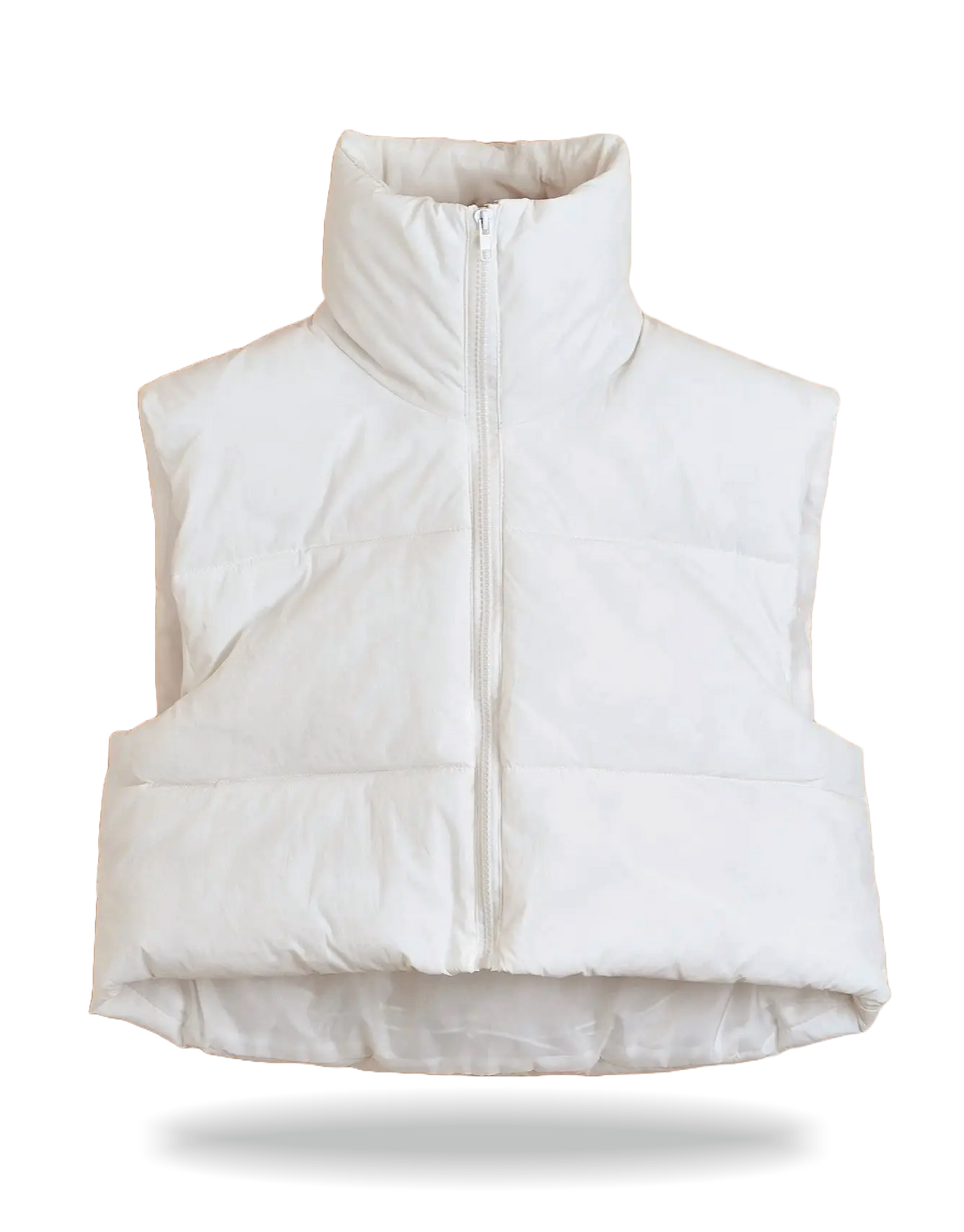 Fitted Puffer Vest White