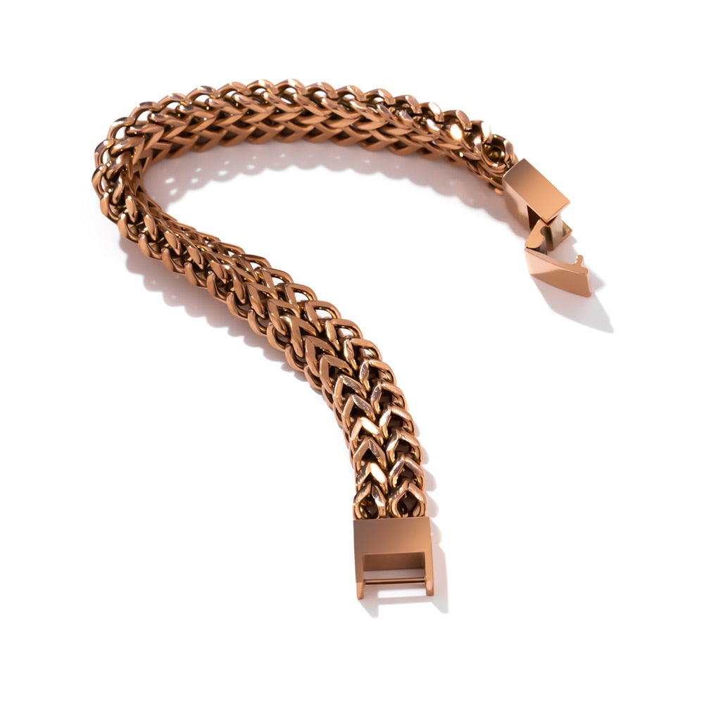 Double Curb Bracelet Rose Gold