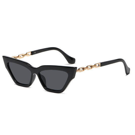 Gold Chain Cat Eyes Black