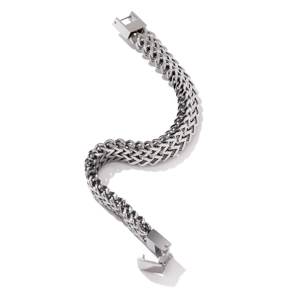 Double Curb Bracelet Silver