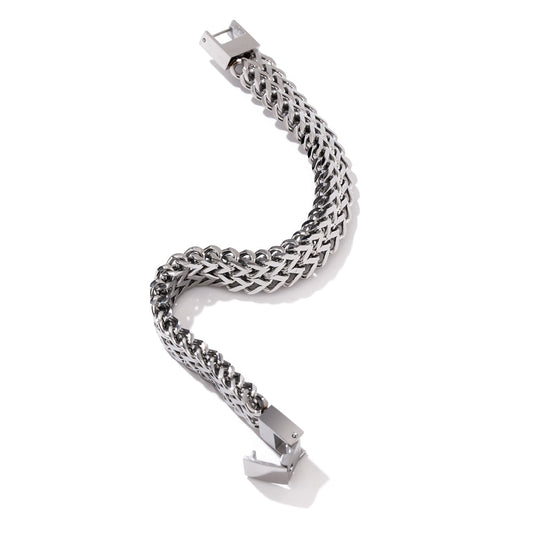 Double Curb Bracelet Silver