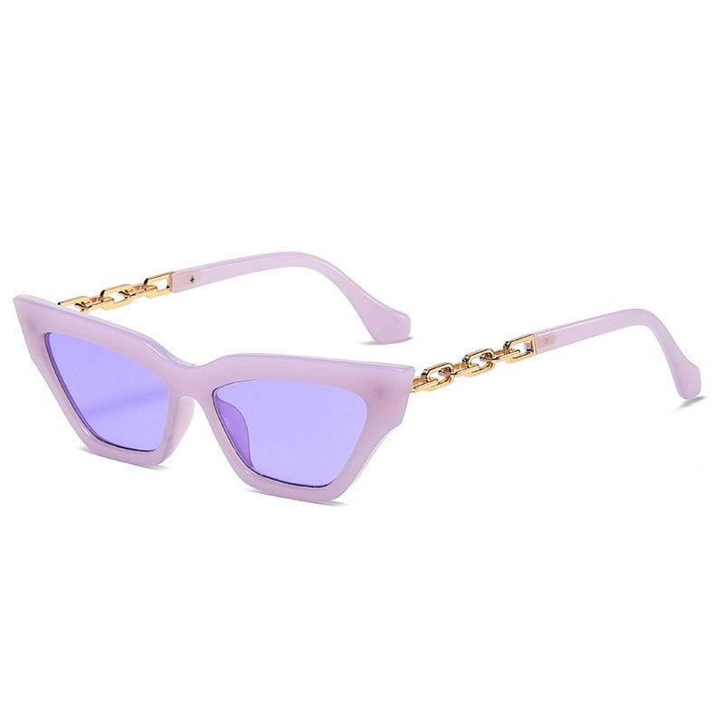 Gold Chain Cat Eyes Purple