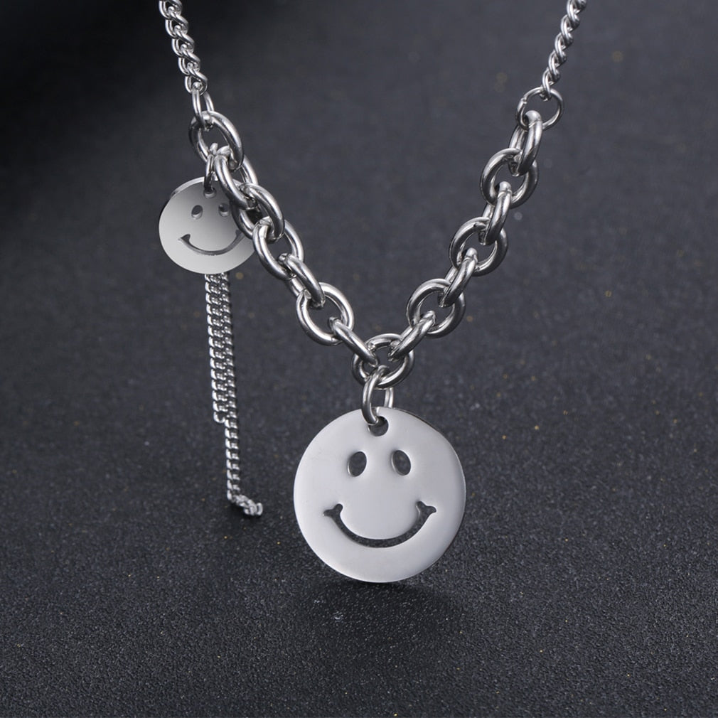 2x Smile Chain Steel color