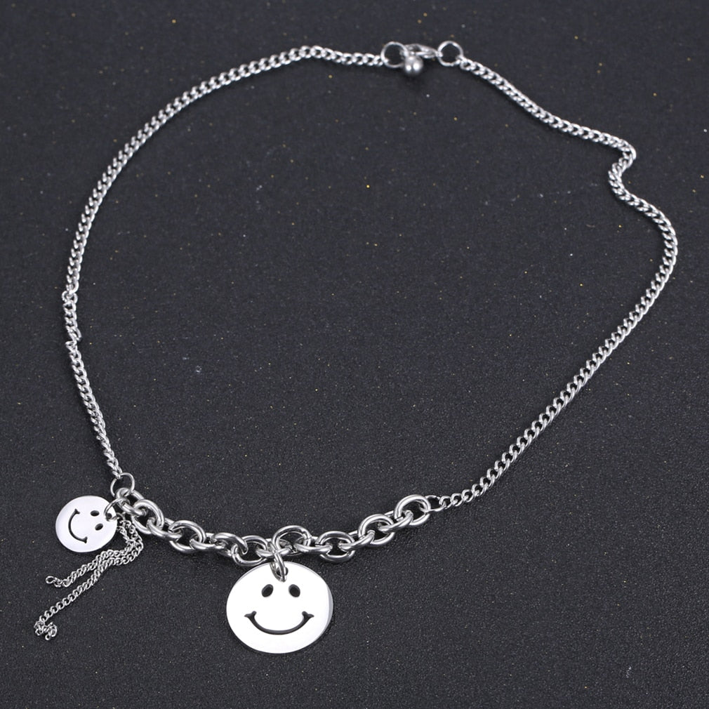 2x Smile Chain Steel color