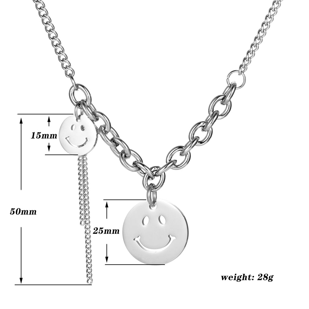 2x Smile Chain Steel color