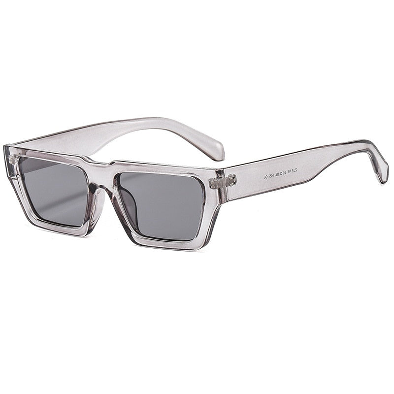 Styled Rectangle Shades Clear Gray