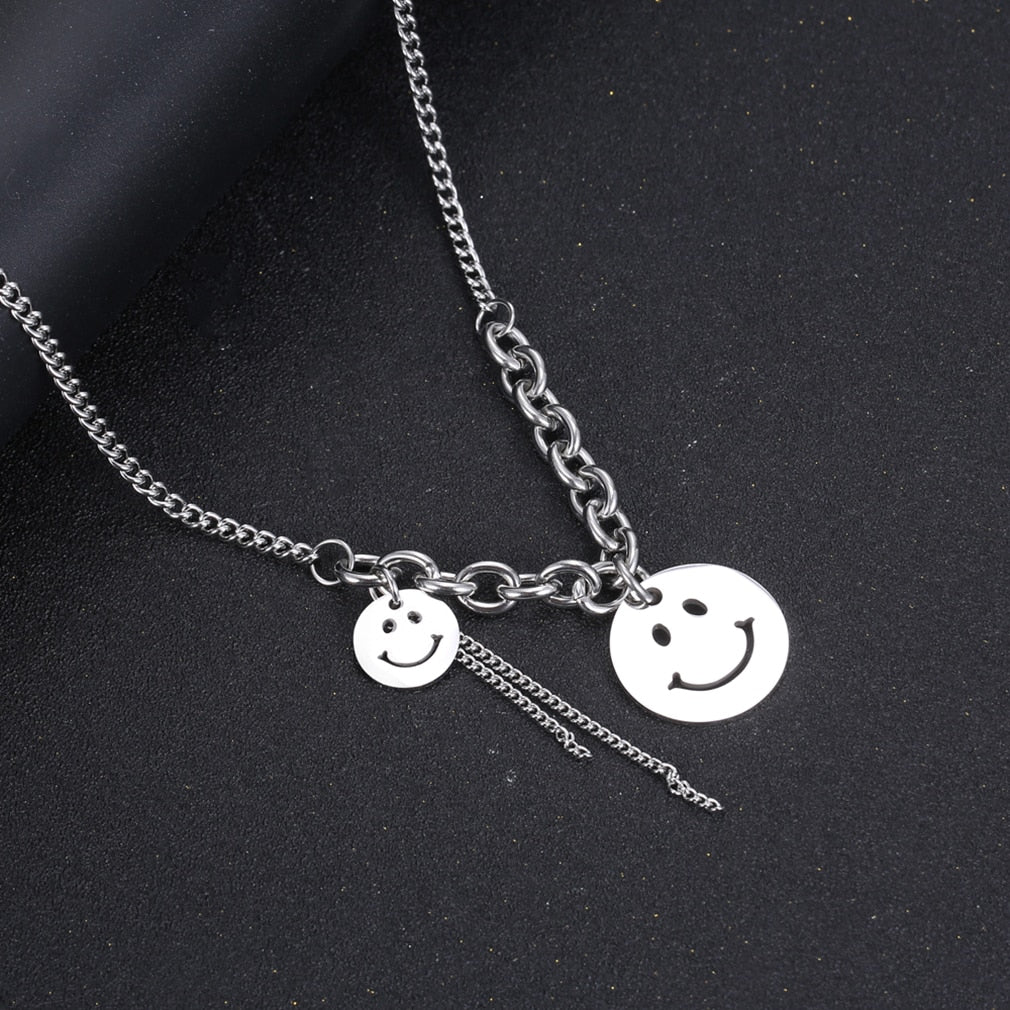 2x Smile Chain Steel color