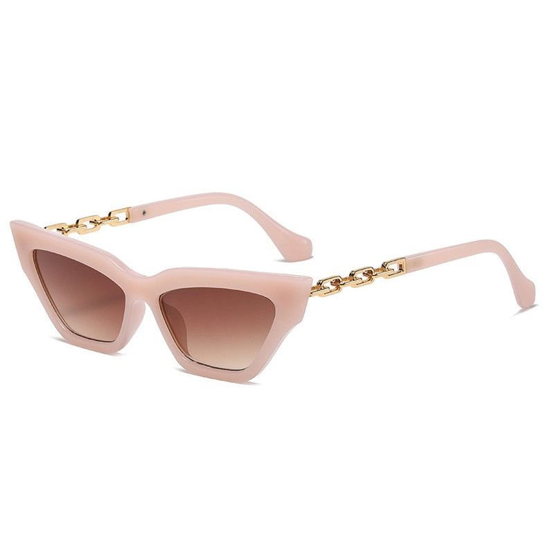 Gold Chain Cat Eyes Pink