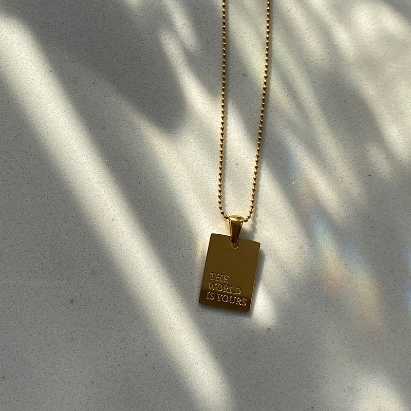 Inspo Necklace THE WORLD IS YOURS