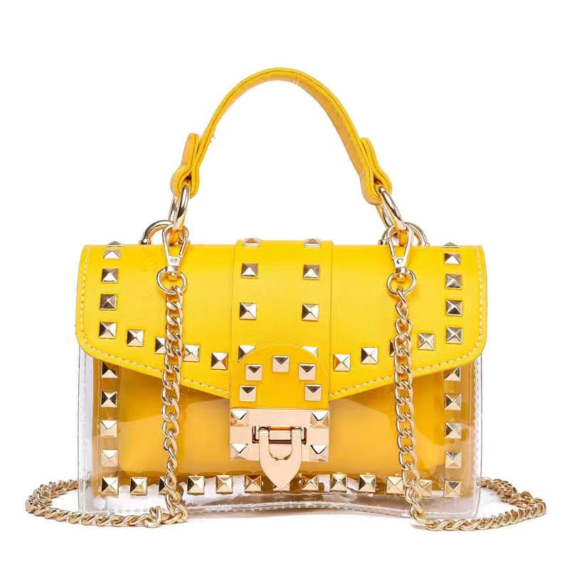 Golden Rivet Handbag Yellow